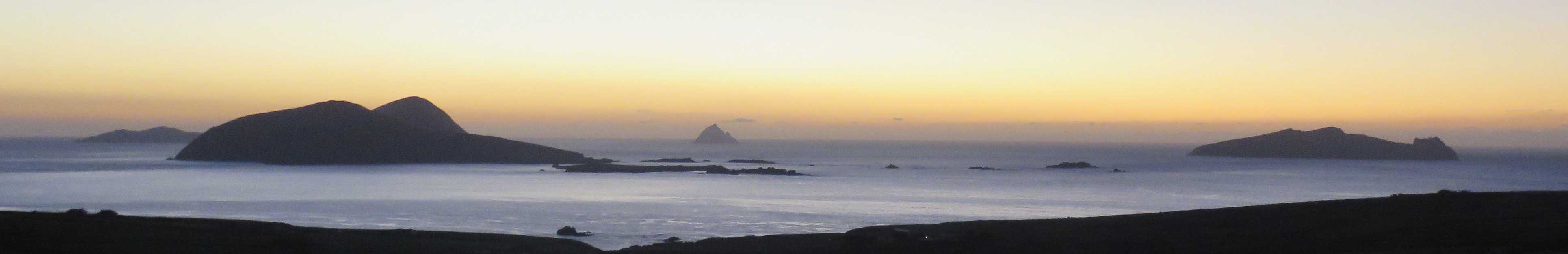 The Blasket Islands just when the sun has set