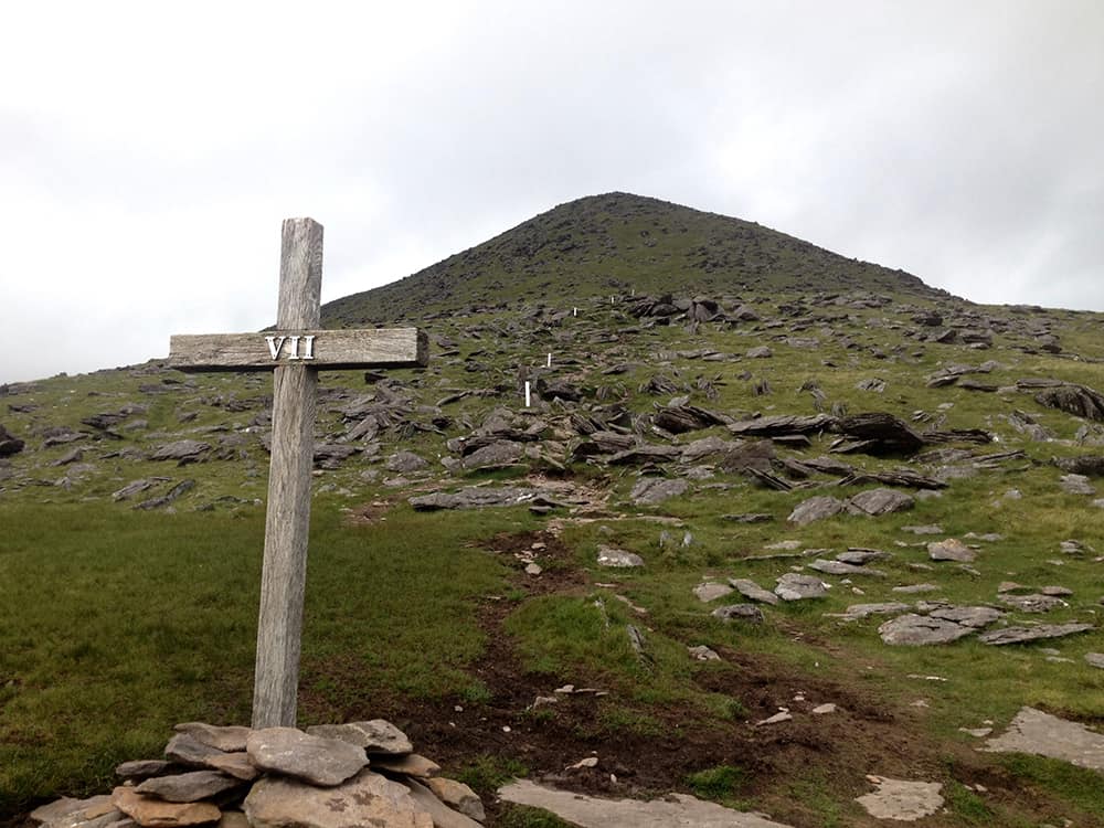 Following the station's of the cross to the summit of Mount Brandon