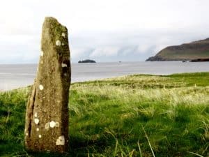 Ogham Stone facing out to the mouth of Smerwick Harbour
